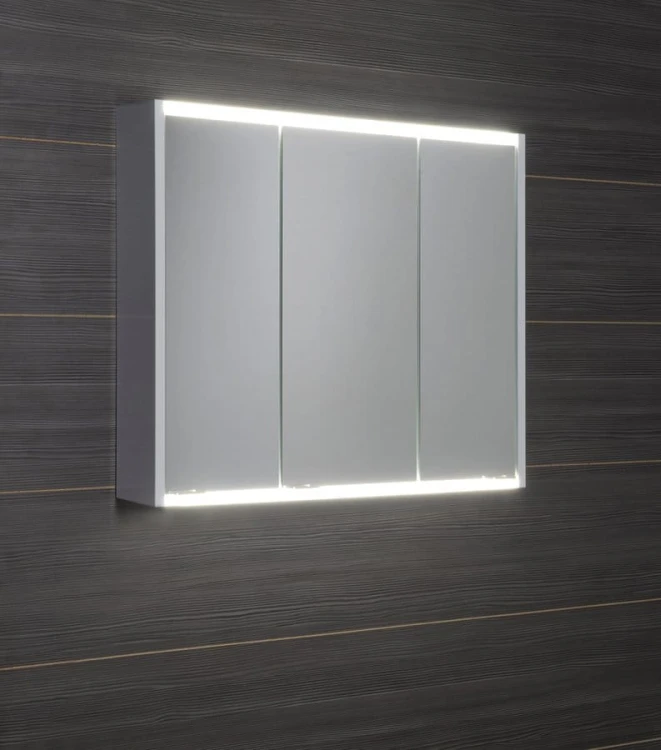 BATU szafka z lustrem 80x71x15cm, 2x oświetlenie LED, biały połysk #5