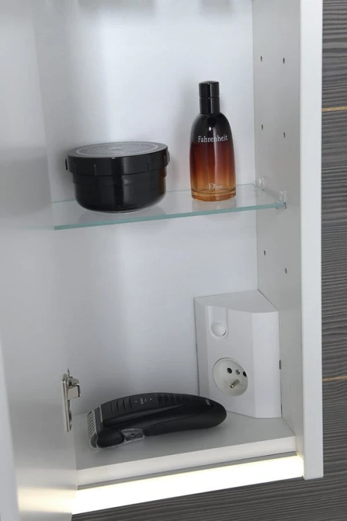 BATU szafka z lustrem 80x71x15cm, 2x oświetlenie LED, biały połysk #6