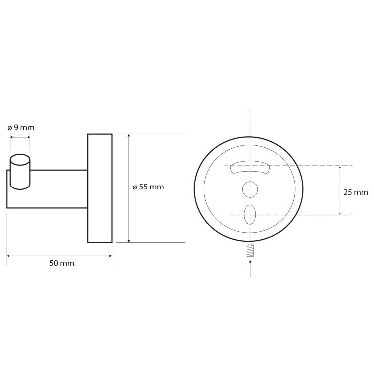 Rysunek techniczny - X-ROUND BLACK haczyk podwójny, czarny mat