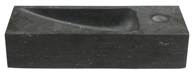 BLOK umywalka kamienna 38x14cm, bateria z prawej strony, antracyt #4