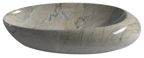 DALMA umywalka ceramiczna nablatowa, 68x44cm, grigio #2