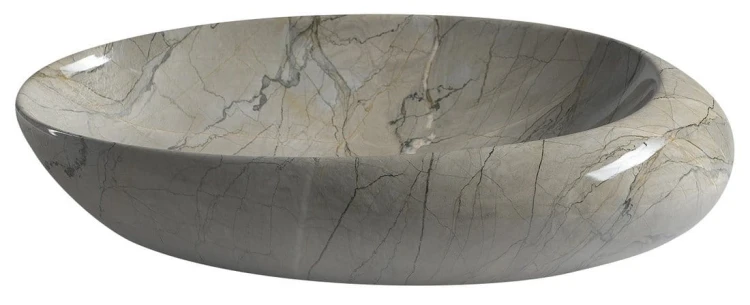 DALMA umywalka ceramiczna nablatowa, 68x44cm, grigio #2