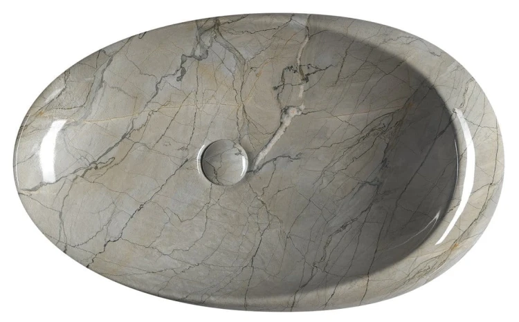 DALMA umywalka ceramiczna nablatowa, 68x44cm, grigio #3