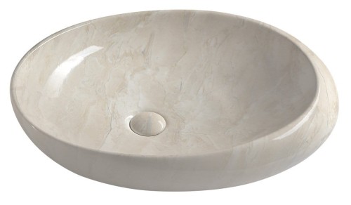 DALMA umywalka ceramiczna nablatowa, 68x44cm, marfil