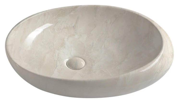 DALMA umywalka ceramiczna nablatowa, 68x44cm, marfil