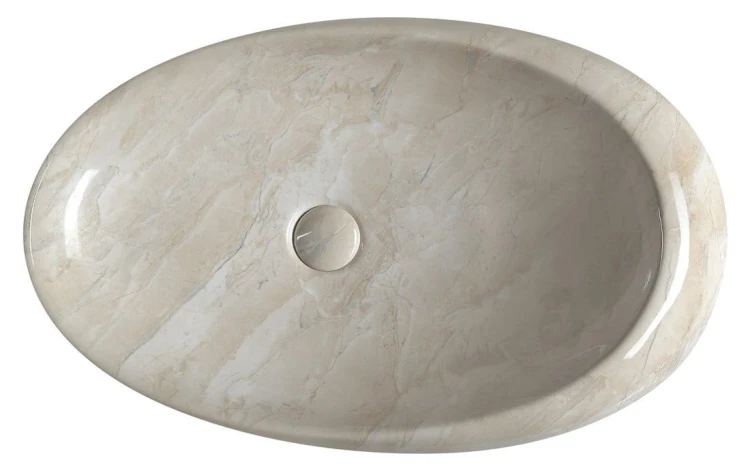 DALMA umywalka ceramiczna nablatowa, 68x44cm, marfil #3