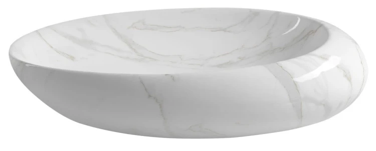 DALMA umywalka ceramiczna nablatowa, 68x44cm, carrara #5