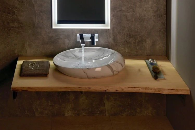 DALMA umywalka ceramiczna nablatowa, 68x44cm, carrara #8