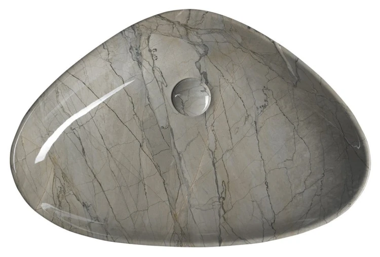DALMA umywalka ceramiczna nablatowa, 58,5x39cm, grigio #3