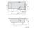 Rysunek techniczny - VERSYS R wanna asymetryczna 160x84x70x47cm, biały