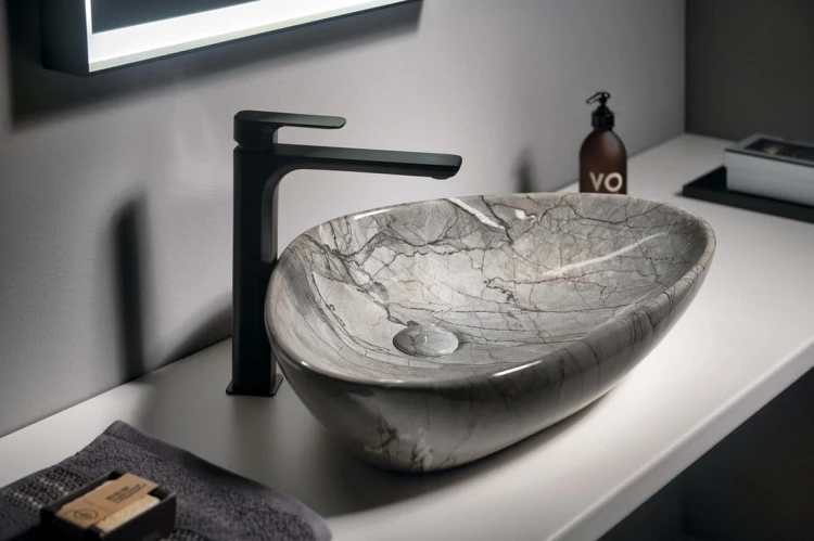 DALMA umywalka ceramiczna nablatowa, 58,5x39cm, grigio #5