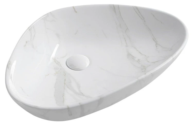 DALMA umywalka ceramiczna nablatowa, 58,5x39cm, carrara