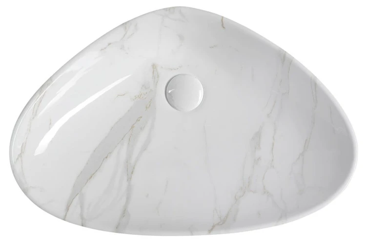DALMA umywalka ceramiczna nablatowa, 58,5x39cm, carrara #3