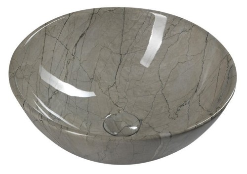 DALMA umywalka ceramiczna nablatowa, srednica 42cm, grigio
