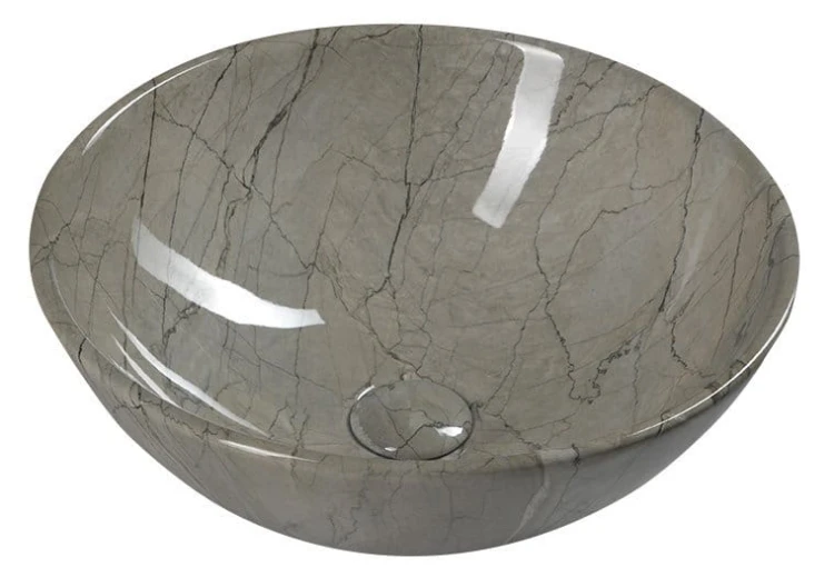 DALMA umywalka ceramiczna nablatowa, srednica 42cm, grigio