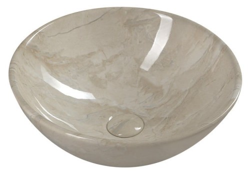 DALMA umywalka ceramiczna nablatowa, średnica 42cm, marfil