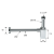 Rysunek techniczny - Syfon umywalkowy 5/4", odpływ 32mm, kwadratowy, czarny mat