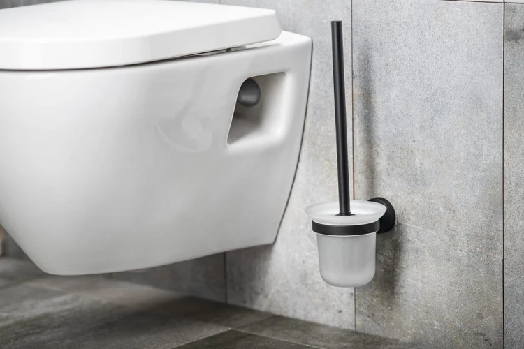 SAMBA wisząca szczotka do WC, szkło mleczne, czarny mat #3