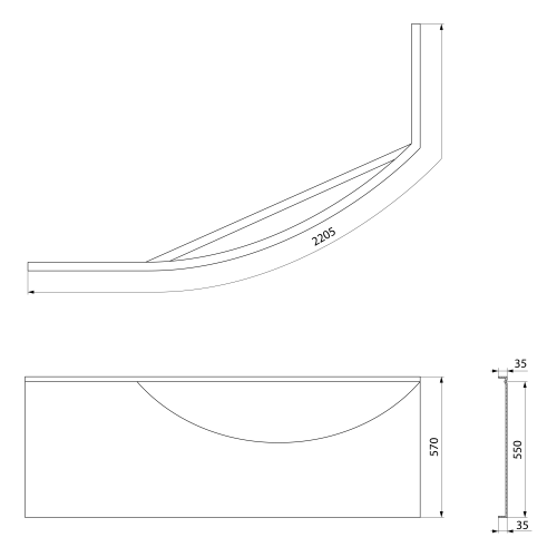 Rysunek techniczny - MAMBA L 160 obudowa narożna