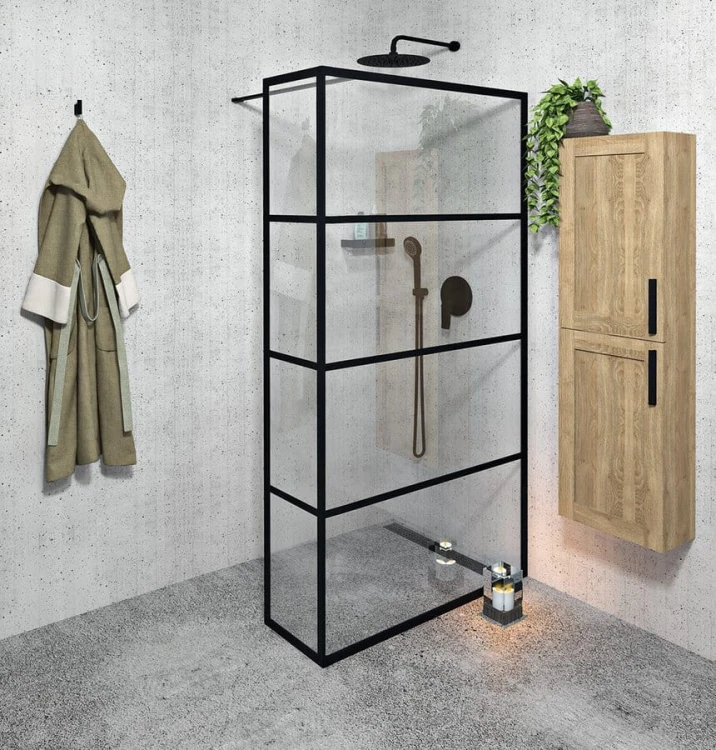 CURE BLACK walk-in 900mm, szkło czyste #4