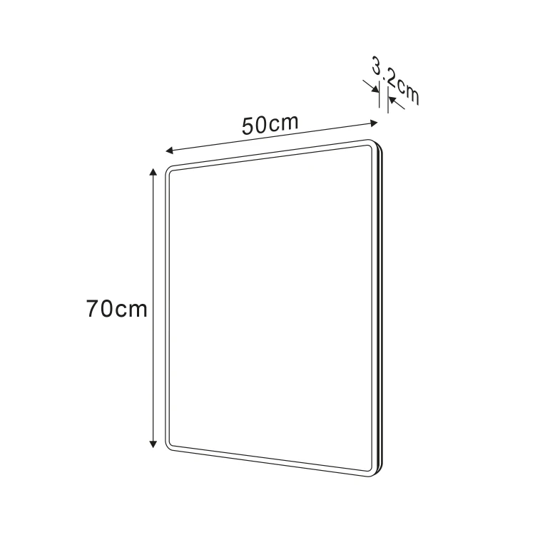 Rysunek techniczny - PIRI lustro z oświetleniem LED 50x70cm