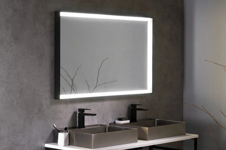SORT lustro z oświetleniem LED 120x70cm, czarny mat #3