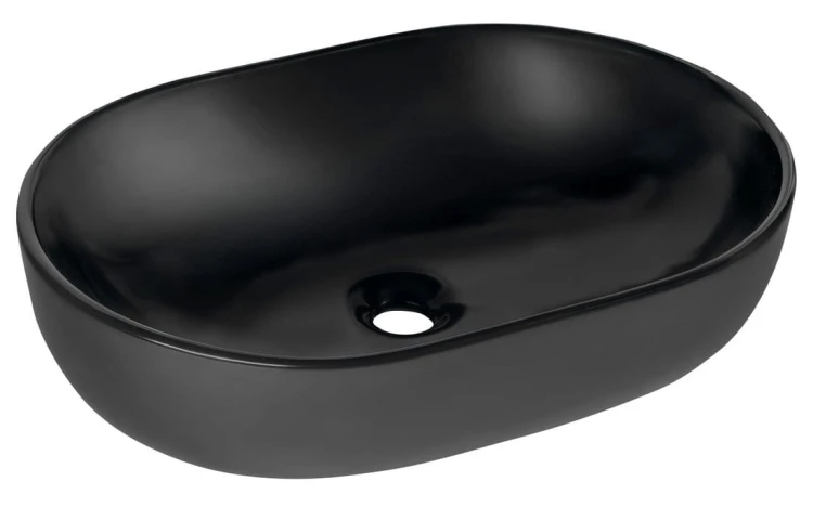 CALEO umywalka ceramiczna nablatowa 60x42cm, czarny mat