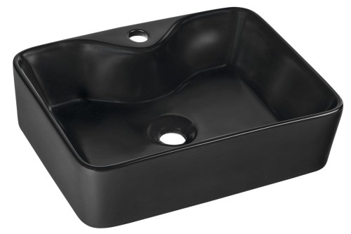 BALENA umywalka ceramiczna nablatowa 48x37cm, czarny mat
