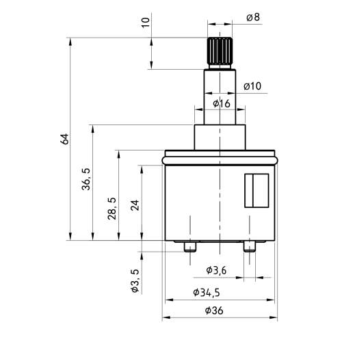 Rysunek techniczny - Głowica przełącznika (WN326)