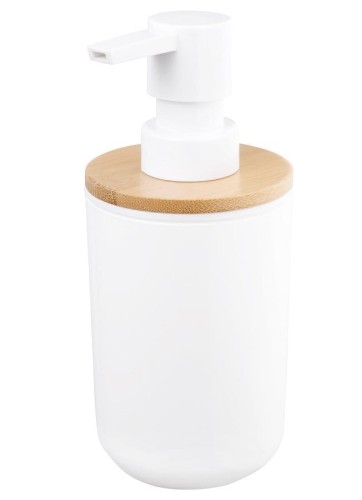 SNOW dozownik mydła do postawienia 350ml, biały/bambus