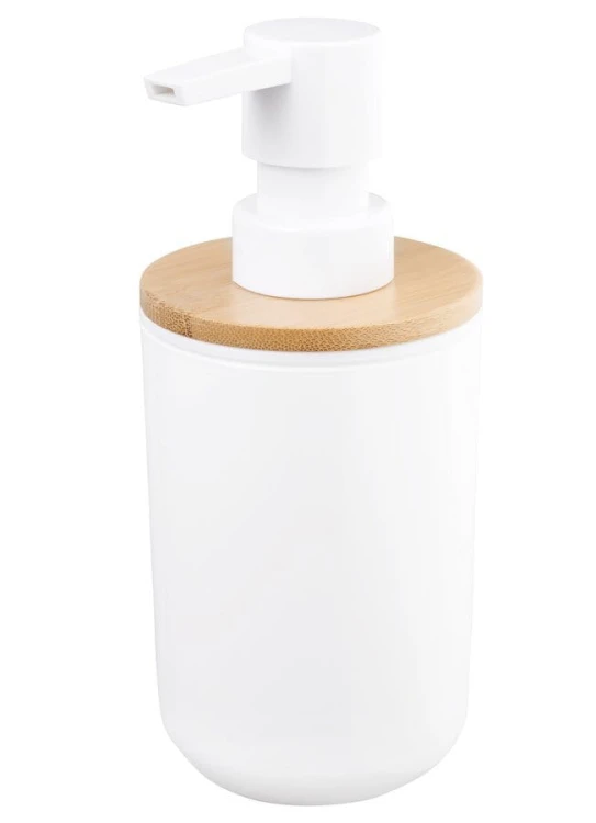 SNOW dozownik mydła do postawienia 350ml, biały/bambus