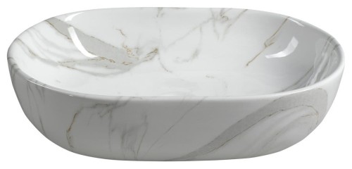 DALMA umywalka ceramiczna nablatowa, 59x42cm, carrara #2