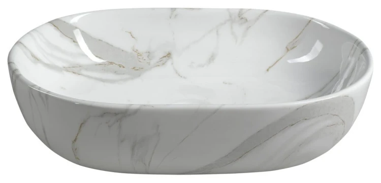 DALMA umywalka ceramiczna nablatowa, 59x42cm, carrara #2