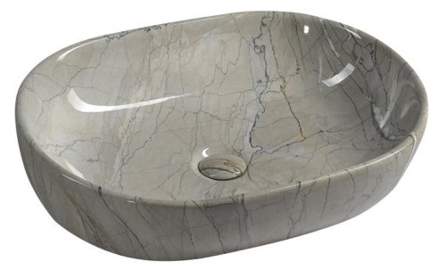 DALMA umywalka ceramiczna nablatowa, 59x42cm, grigio