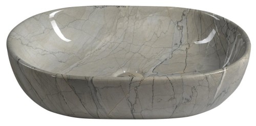 DALMA umywalka ceramiczna nablatowa, 59x42cm, grigio #2