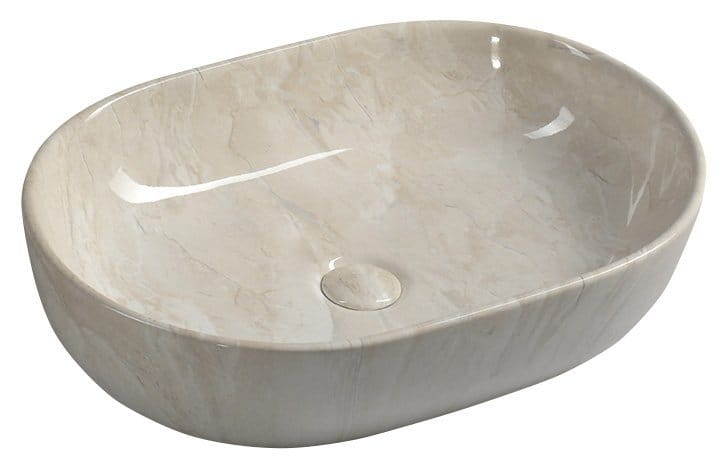 DALMA umywalka ceramiczna nablatowa, 59x42cm, marfil