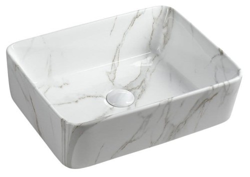 DALMA umywalka ceramiczna nablatowa, 48x38cm, carrara