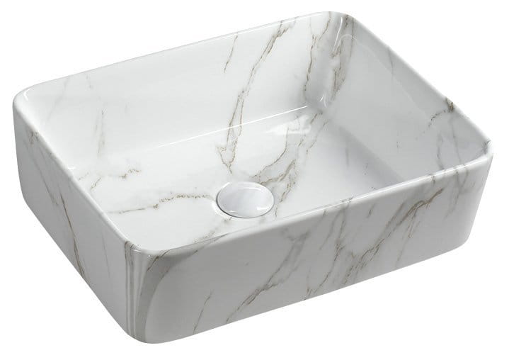 DALMA umywalka ceramiczna nablatowa, 48x38cm, carrara