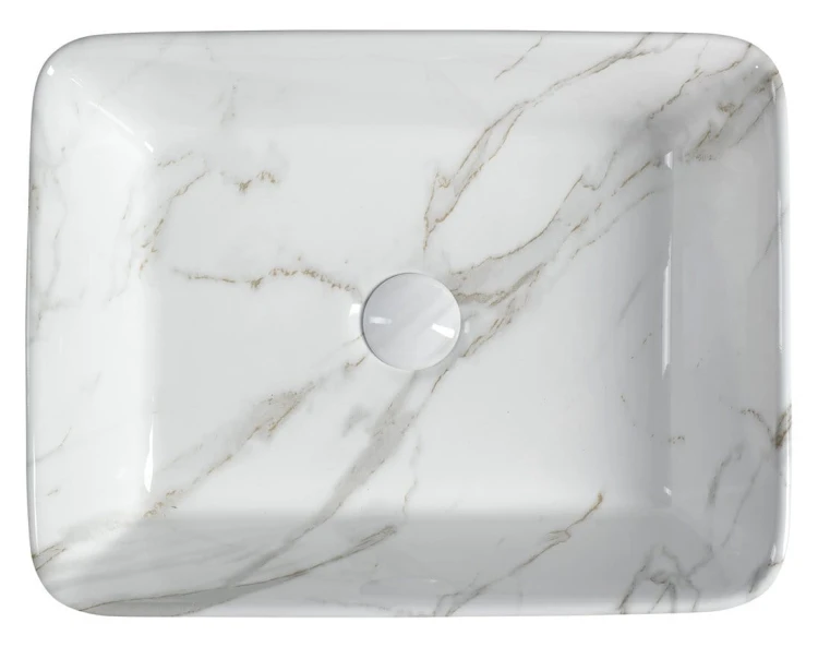 DALMA umywalka ceramiczna nablatowa, 48x38cm, carrara #5