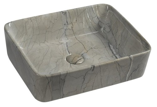 DALMA umywalka ceramiczna nablatowa, 48x38cm, grigio