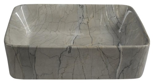 DALMA umywalka ceramiczna nablatowa, 48x38cm, grigio #2