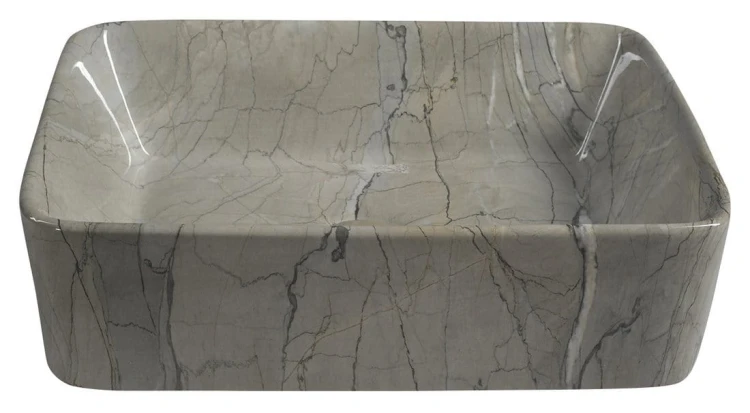 DALMA umywalka ceramiczna nablatowa, 48x38cm, grigio #2