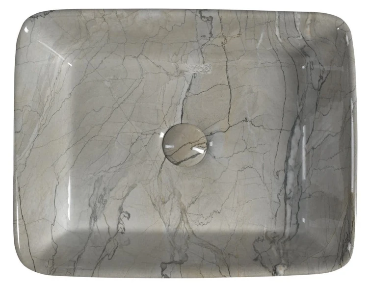 DALMA umywalka ceramiczna nablatowa, 48x38cm, grigio #3