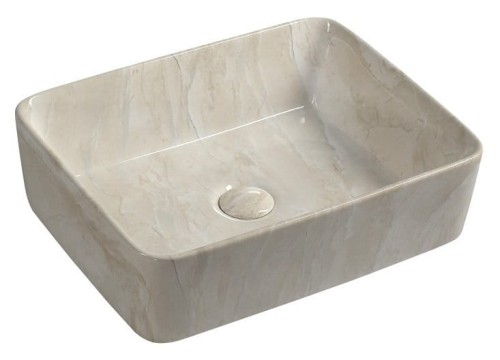 DALMA umywalka ceramiczna nablatowa, 48x38cm, marfil