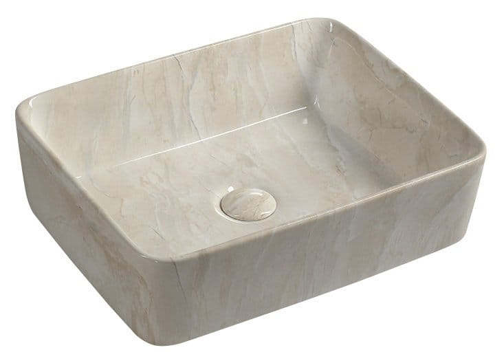 DALMA umywalka ceramiczna nablatowa, 48x38cm, marfil