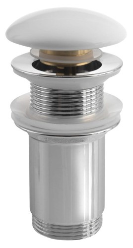 Korek umywalkowy 5/4“, klik-klak, grzybek ceramiczny, 10-50mm, biały