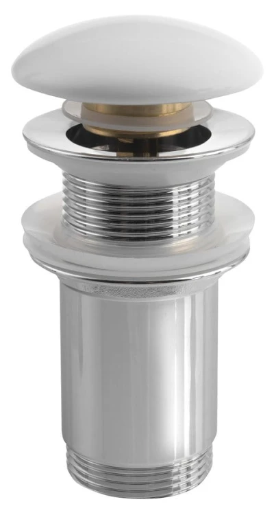 Korek umywalkowy 5/4“, klik-klak, grzybek ceramiczny, 10-50mm, biały