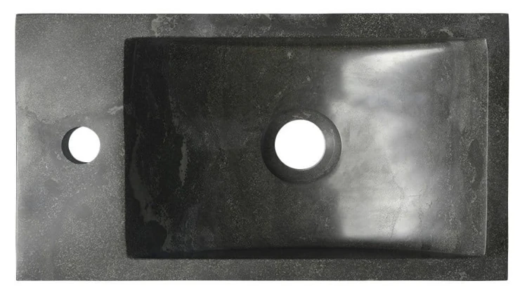 BLOK umywalka kamienna 40x22cm, bateria z lewej strony, antracyt #3