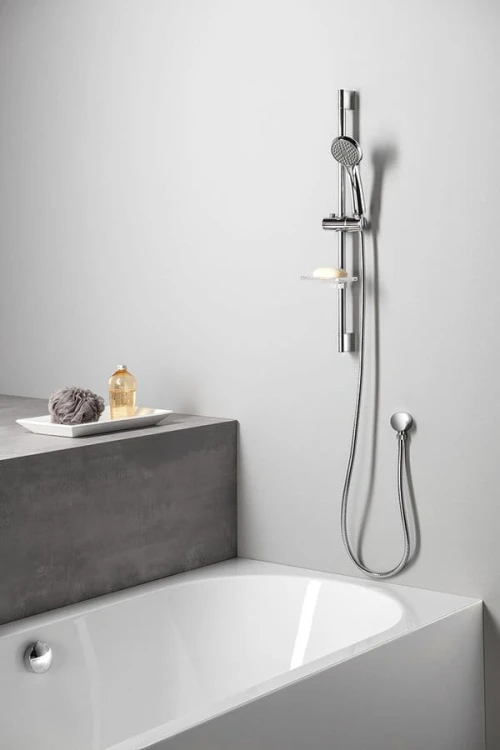 Zestaw prysznicowy z mydelniczką, uchwyt przesuwny 645mm, wąż 1500mm, chrom #3