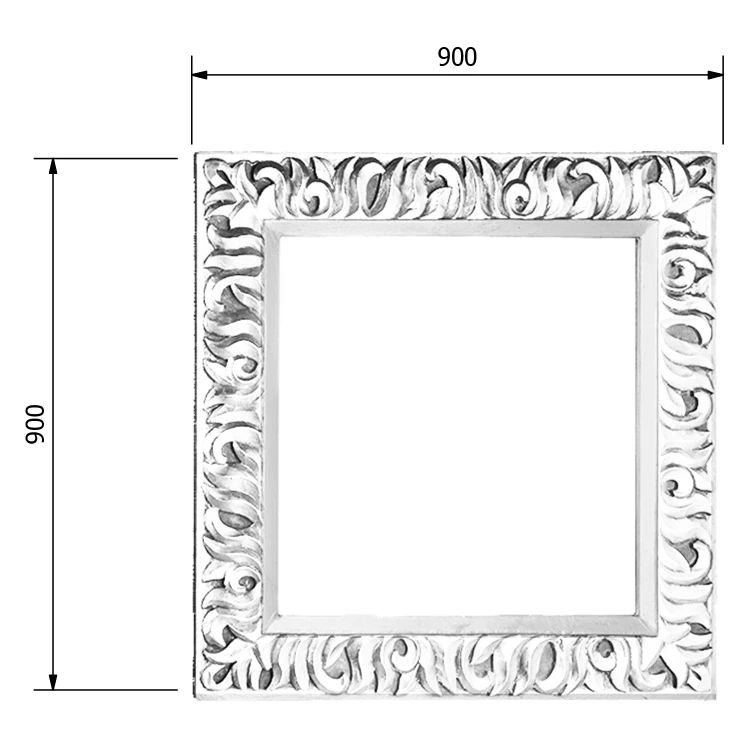 Rysunek techniczny - ZEEGRAS Lustro w ramie, 90x90cm, złoto